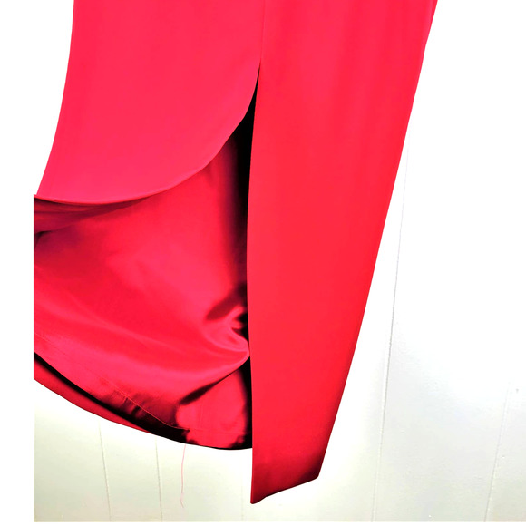 Long  Red Pencil Skirt Woman's 4 #1368 - Picture 5 of 10
